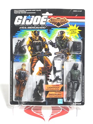 GI Joe Action Figure Night Force Shockwave Lightfoot MOC 1989