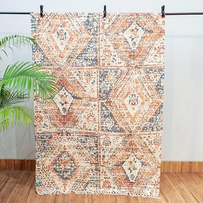 Handmade Sustainable PET Recycled Printed Modern Bohemian Dhurrie/ Rugs /Carpet 