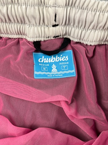 Chubbies Swim Trunks Men's M Black 7" Inseam Pockets Mesh Lined Summer Beach Fun - Picture 10 of 11