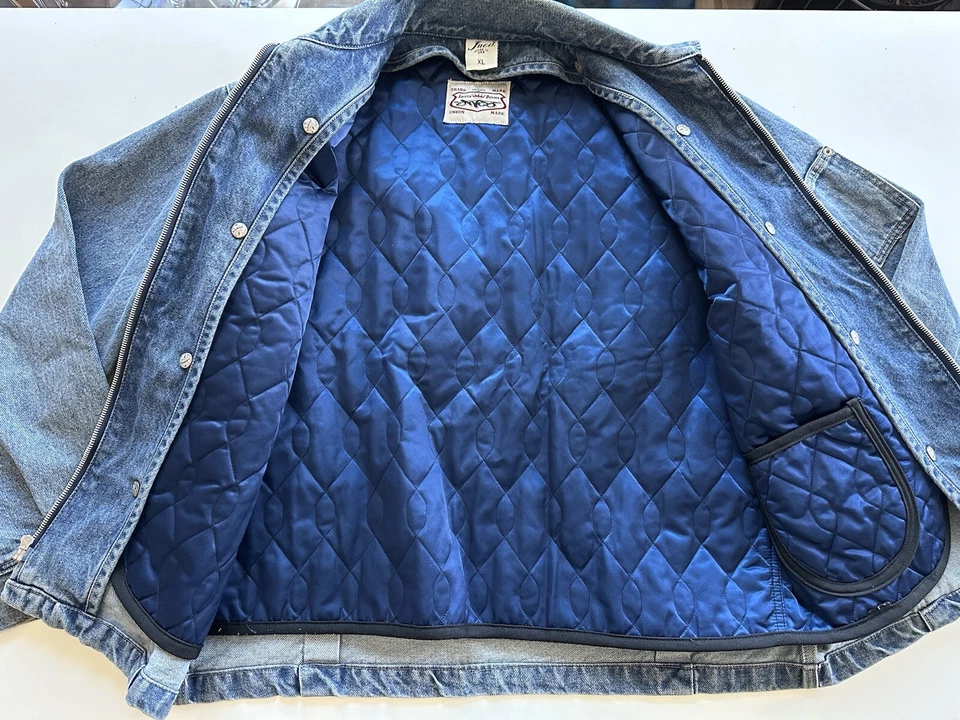 Abrigo Chaqueta Forrada Jean Denim Vintage Años 90 Y2K JNCO Hecho en EE. UU. Para Hombres Talla XL Foto 4 de 4