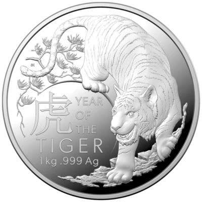 Silbermünze 1kg Jahr des Tigers 2022 - Lunar-Serie (3.) - Australien - PP - Bild 1 von 4