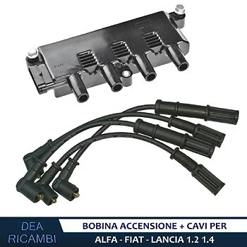 Bobina Accensione + cavi per FIAT GRANDE PUNTO 1.2 1.4 IDEA 1.4 2004- BAAR005C - Imagen 2 de 4