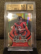 2008 Score Matt Ryan RC Hot Gold Zone Auto/40 Graded BGS 9.5 GEM MINT W/10 AUTO 
