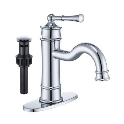 Roman Bathroom Sink Faucet, Single Handle 1 or 3 Hole Vanity Basin Faucets wi...