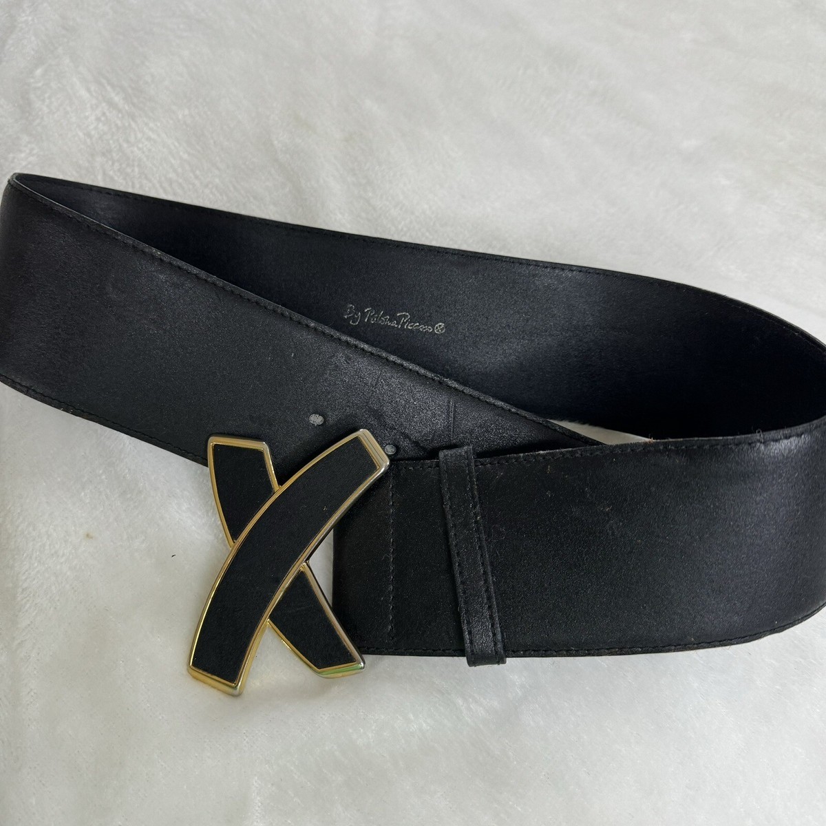 Vintage Paloma Picasso Womens Leather Belt M/75 Black | eBay display picture 2