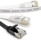 FLAT CAT6A Shielded Ethernet PC Router Cable RJ45 Lot 1m/2m/5m/10m/15m/20m/30m