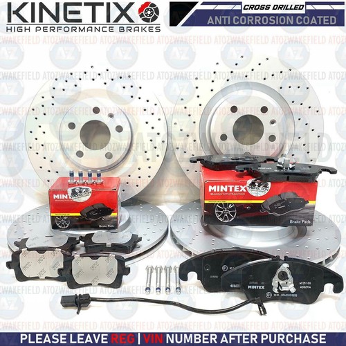 FOR AUDI S4 B8 S5 V6 V8 FRONT REAR CROSS DRILLED BRAKE DISCS MINTEX