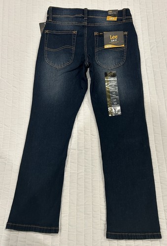 Lee boy's X-treme fit-adjustable waistband-stretch-slim fit-sz 10-Dark Indigo - Picture 8 of 12