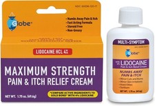 Globe Lidocaine 4 Multi-Symptom Relief Cream 1.75 oz  Compare to Gold Bond 