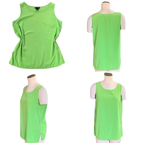 two twenty five Sz 12 Silk Sleeveless Blouse Tank Top Shell Lime Green #1L  | eBay
