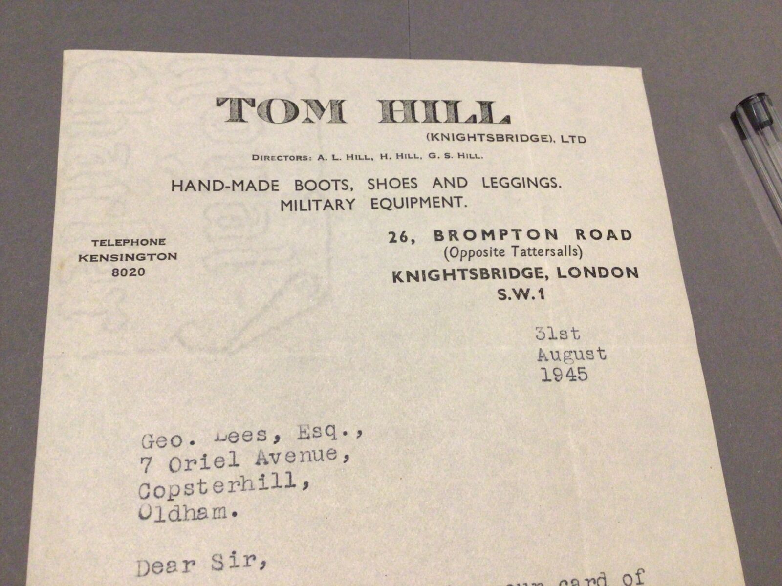 Vintage Tom Hill Knightsbridge Handmade Military Boots 1945 Ref 59370
