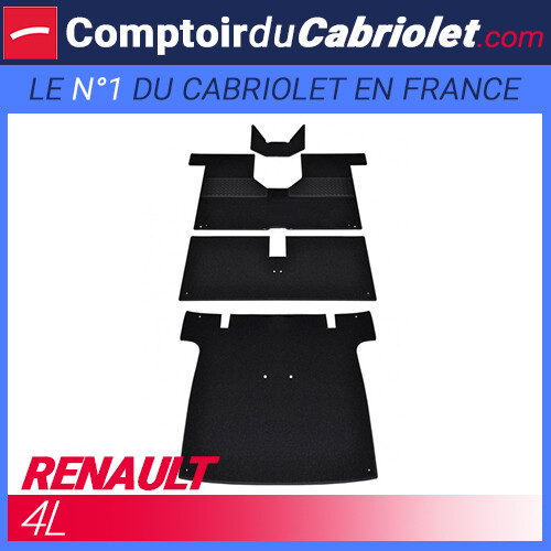 Kit de tapis moquette noir 4 pièces sur mesure pour Renault 4L