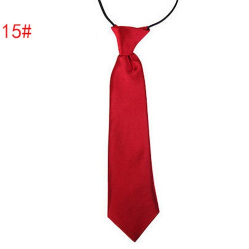 2PCS Boys Girls Classic Satin Elastic Neck Tie Wedding Prom Children School Tie - Picture 19 of 32