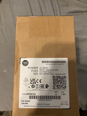POWER FLEX 525 AC DRIVE  MOTOR RATING 1.5kW/2.0HP