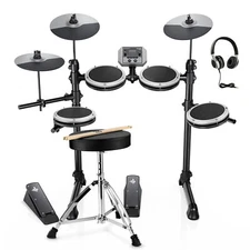 🥁 Donner DED-80 Electric Drum Set With Headphones Throne Online Lessons | Gray