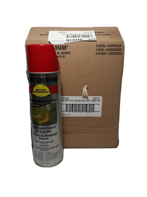 (4) Rust-Oleum V2363838 V2300 System Inverted Marking Paint Aerosol, Safety Red