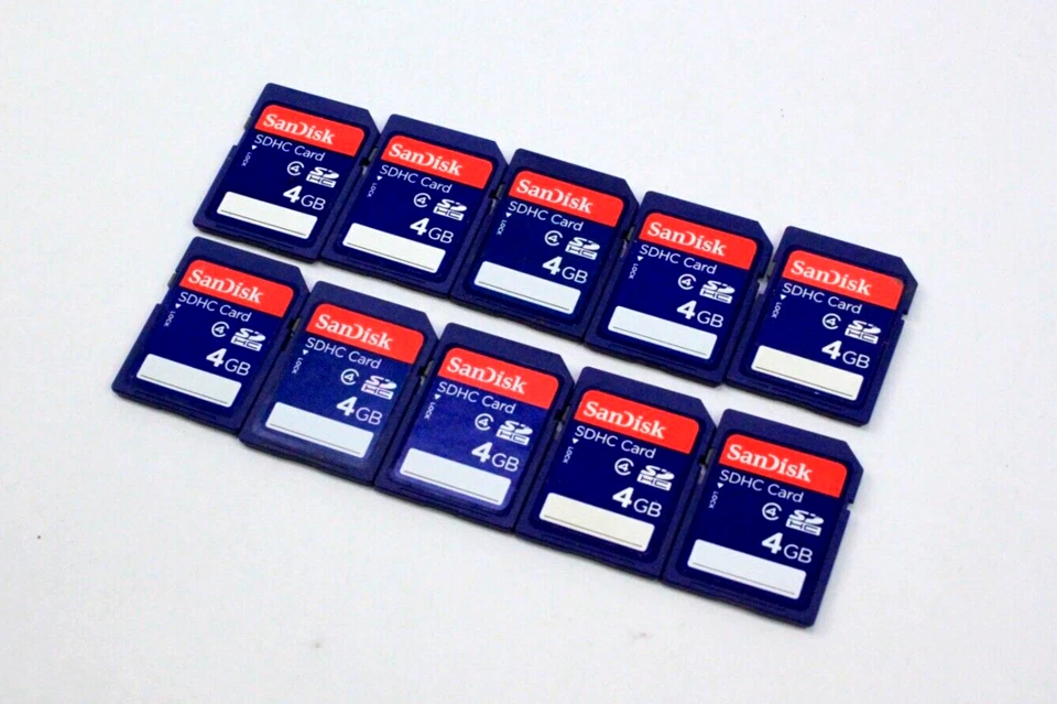 Lot of 10 SanDisk C4 4GB U1 Ultra Memory SD SDHC Card Preowned - Image 3 of 3