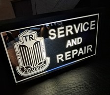 TRIUMPH TR SERVICE AND REPAIR Mirrored Full Color LED Lighted Sign With Remote