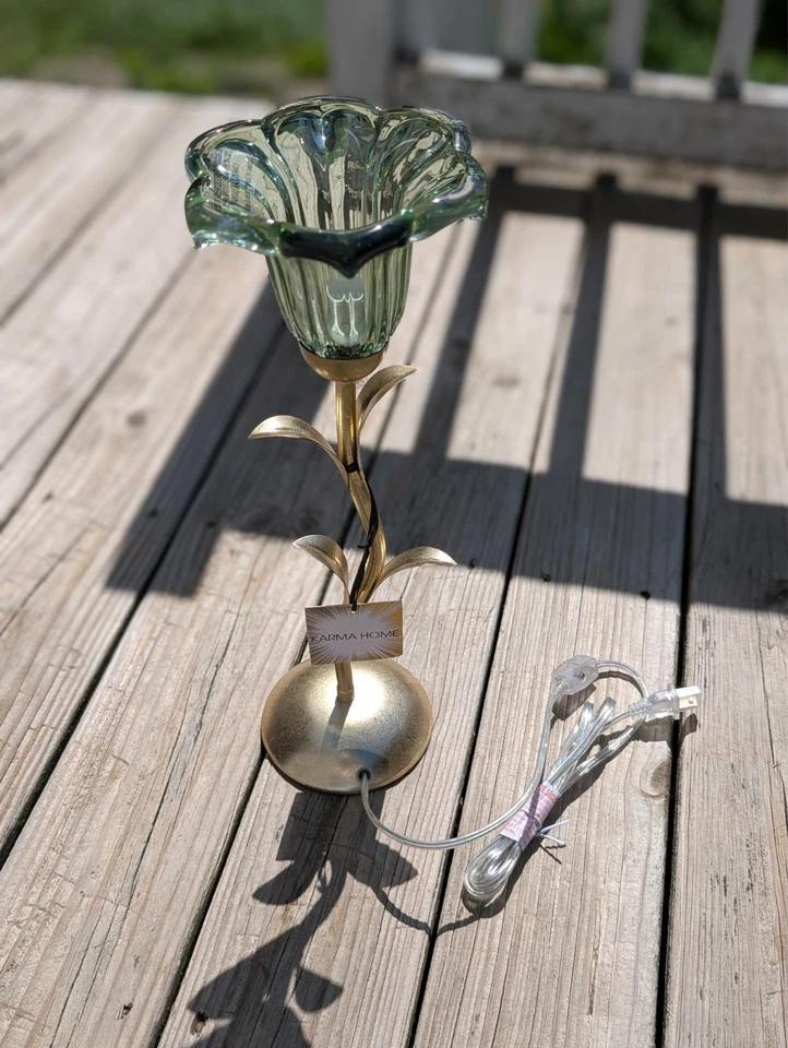 Karma Home viral green  flower Lamp TikTok new fall floral lamp  - Image 2 of 3