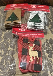 Martha Stewart Crafts Christmas Gift Tags Glitter Trees Plaid Deer-Made In India