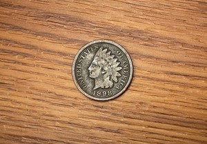 1898-P Indian Head Cent #3100 Brave named Tar Baby, Just Good *FREE SHIPPING*