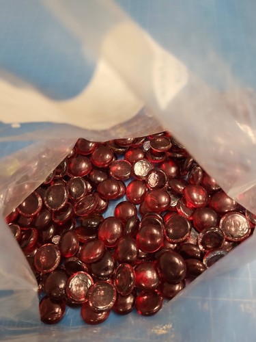 Red Glass Gems Stones Approx 250 Pieces Vase Fillers Crafts Mosaic Supplies