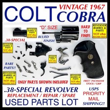 Colt Cobra Blued .38 Special Used Parts Lot - Vintage 1967 Colt Cobra Parts