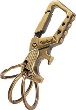 Heavy duty metal keychains, Carabiner Clip Keychain with Bottle Opener, 3 Key
