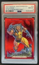 2024 Marvel Masterpieces '92 Platinum Wolverine Precious Metal Gems Red 94 PSA 8