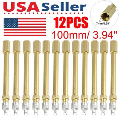 12 Pieces Tire Valve Extension Stem-Extender 100mm For Car Truck RV Bike SUV