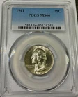 1941 USA WASHINGTON QUARTER PCGS MS66 blast white beauty nice coin