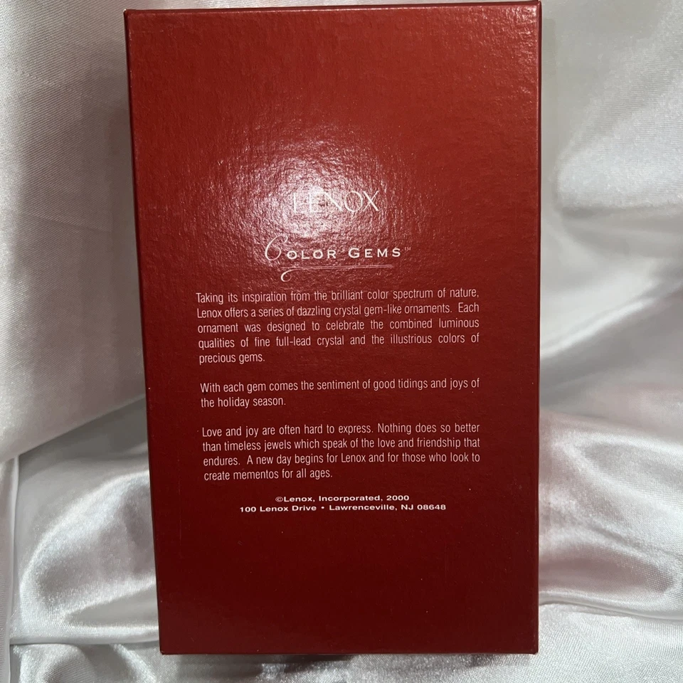 Lenox Color Gemas Esmeralda Plomo Cristal Adorno Longitud 5 1/2" - Caja Original Foto 4 de 4