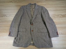 Vintage Harris Tweed Leather Button Blazer XL Mint Sport Coat Jacket Old Money