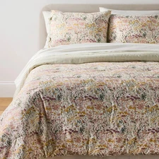 Reversible Floral and Stripe Comforter Twin/Twin Extra Long Set -