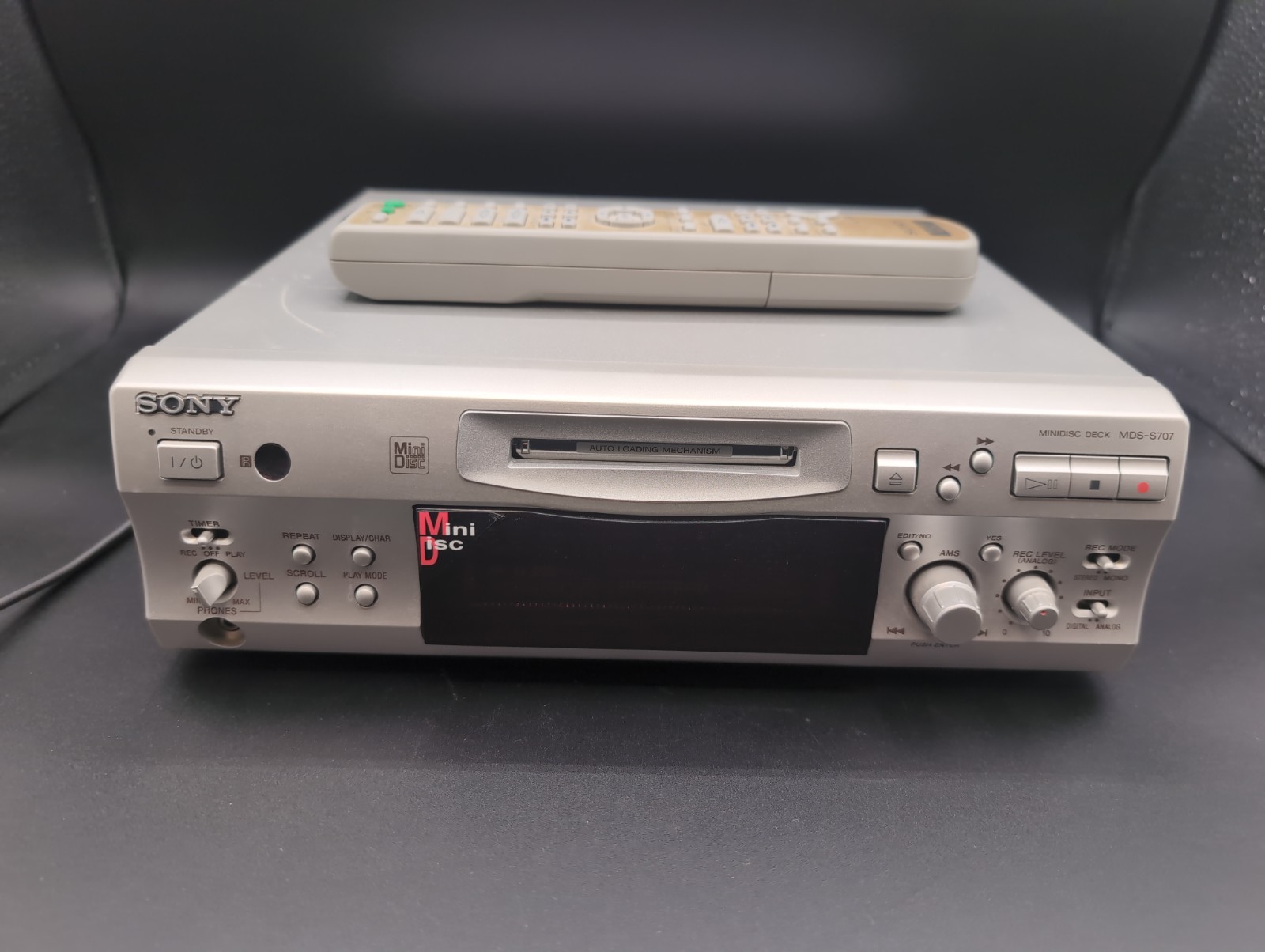 SONY MDS-S707 Mini Disc Recorder Tested and Working w/ Remote
