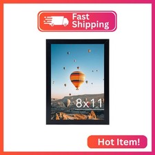 JCJMY 8x11 Picture Frame Black for Wall Hanging or Tabletop- Wall Mounting Horiz