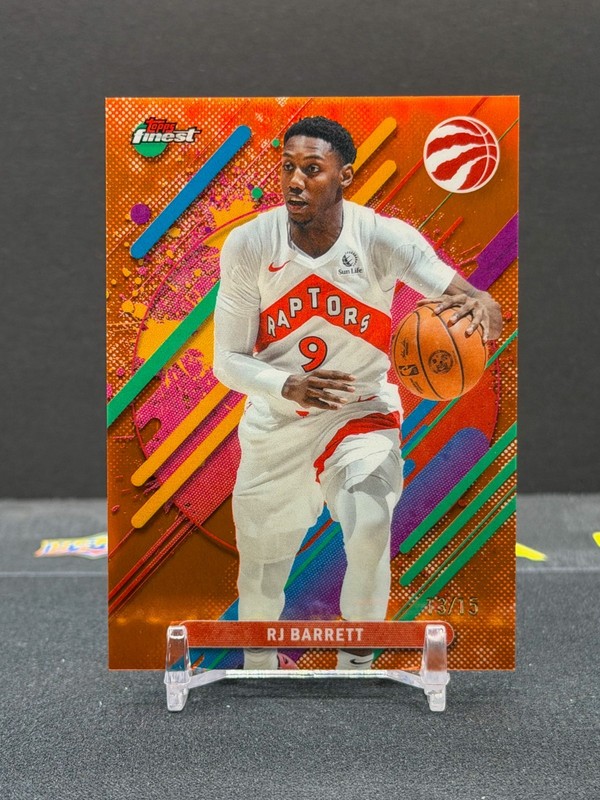 2025-26 Topps Finest - Rare RJ Barrett #233 Orange Refractor /15 Toronto Raptors