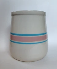 Vintage McCoy #131 Canister in the classic blue and pink stripe pattern. 1976