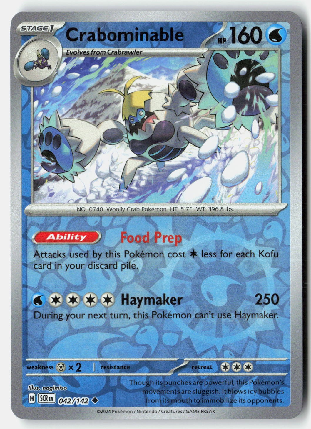 Crabominable Uncommon Stellar Crown Reverse Holo 42/142 NM/M Pokemon