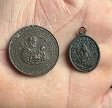 lot religious devotional votive medal St. Joseph Jesus St. Philomena