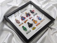 Personalised Marvel Superhero Lego Frame | Father's Day | Gift For Dad Him