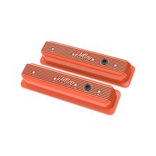 Holley 241-249 Finned Valve Covers - Factory Orange Machined Finish Holley 241-249 Finned Valve Covers - Factory Orange Machined Finish