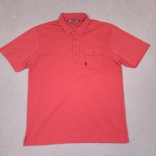 Travis Mathew Polo Shirt Mens XL Red Performance Golf Pima Cotton Blend Pocket