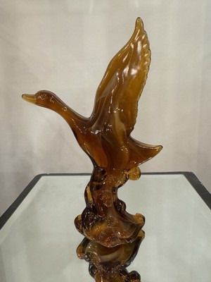 Heisey by Imperial Caramel Slag Mallard; Wings Up