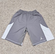 Jordan Shorts Youth XL Grey White Jumpman Pull On Athletic Dri Fit 13-15 Yr Old