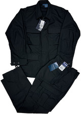 Conjunto de CAMISETA Y PANTALONES Uniforme Militar Táctico Negro BDU Talla Pequeña Reg