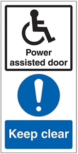 Automatic Door Power Assisted Door Caution Sign Self Adhesive Vinyl Sticker