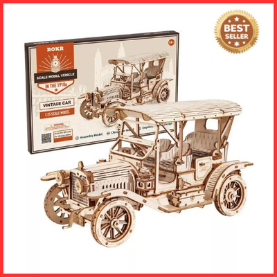 Robotime Rokr 3D Holz Oldtimer Puzzle - Maßstab 1:15 Modell für Kinder
