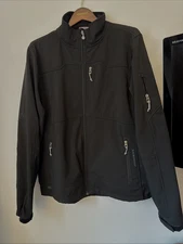 Black Diamond Full Zip Softshell Fleece Lined Windbreaker Men's Sz L Outdoor