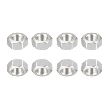 8Pack M10x1mm(DxL) Hex Nuts 304 Stainless Steel Hexagonal Nuts Silver Tone